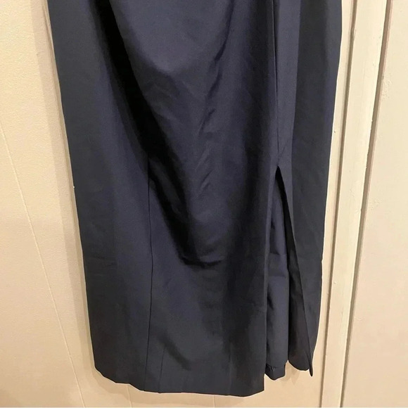 BHLDN navy Miranda crepe dress one shoulder size 16 - Picture 5 of 12
